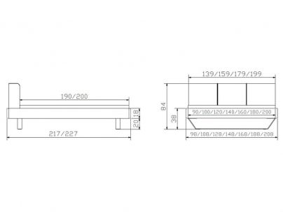 Lit Cadro Cova en bois de chêne noueux massif haut de gamme | Le Monde du Lit