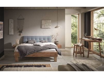 Lit Ronna Vintage en chêne sauvage massif, Hasena fabricant Suisse. Meuble pour la chambre