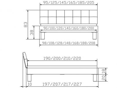 Lit Ronna Vintage en chêne sauvage massif, Hasena fabricant Suisse. Meuble pour la chambre