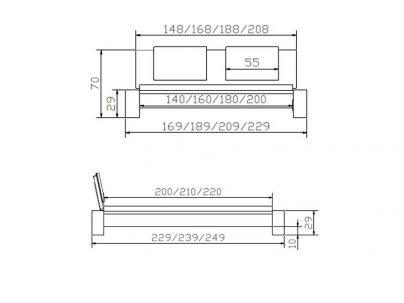 Lit Sano en chêne sauvage massif, Hasena fabricant Suisse. Meuble pour la chambre