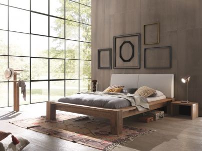 Lit Cortina en chêne sauvage massif de quaité, Hasena fabricant Suisse