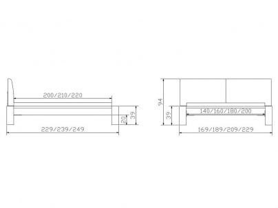 Lit Cortina en chêne sauvage massif de quaité, Hasena fabricant Suisse