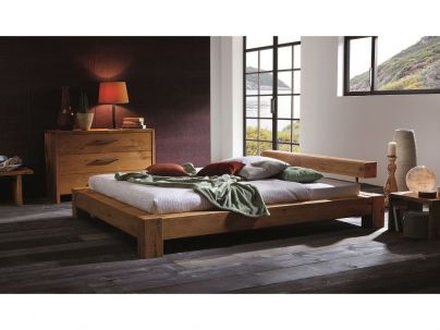 Lit Bormio en chêne sauvage massif, Hasena fabricant Suisse. Meuble pour la chambre. Le Monde du Lit