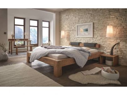 Lit Balco en chêne sauvage massif, Hasena fabricant Suisse. Meuble pour la chambre