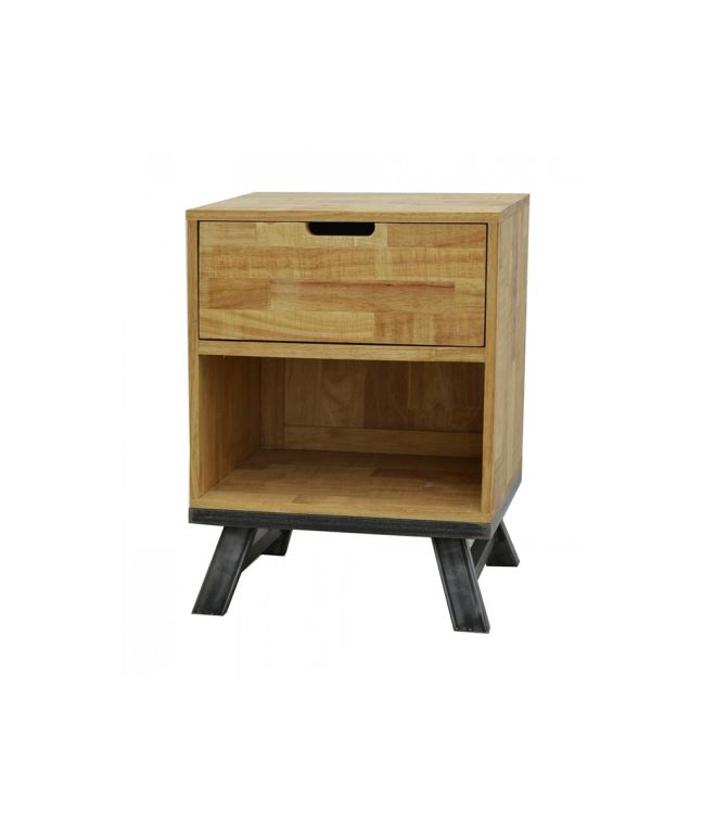 Chevet Californy 2 en hévéa massif recyclé de qualité. Meuble en bois massif pour la chambre. Le Monde du Lit