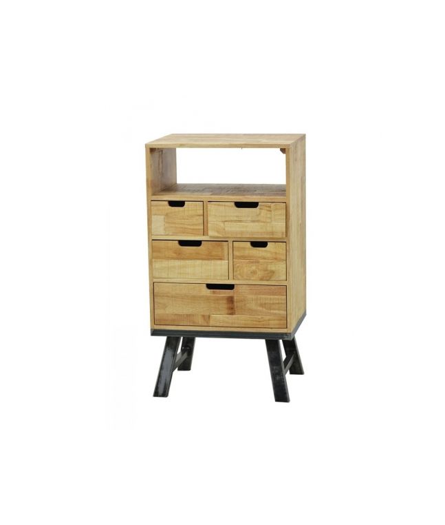 Commode Californy 2 en hévéa massif recyclé de qualité. Meuble en bois massif pour la chambre. Le Monde du Lit