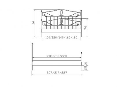Lit Lurano 2 en fer forgé. Hasena. Meuble haut de gamme.