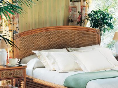 Tête de lit Soria en rotin haut de gamme, meuble pour la chambre à coucher. Le Monde du Lit