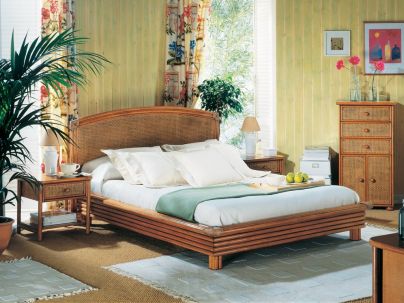 Tête de lit Soria en rotin haut de gamme, meuble pour la chambre à coucher. Le Monde du Lit