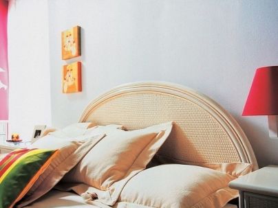 Tête de lit Almansa en rotin haut de gamme, meuble pour la chambre à coucher. Le Monde du Lit