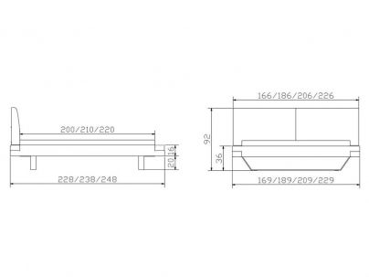 Lit Ezzano en chêne sauvage massif, Hasena fabricant Suisse.
