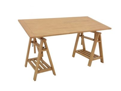 Bureau Ranong 2 en hevea massif de qualité. Fabrication artisanale.