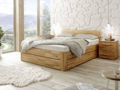 Lit Bellissimo en hêtre massif, Hasena fabricant Suisse. Meuble pour la chambre.