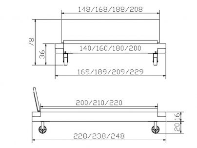 Lit Road Vintage en chêne sauvage massif, Hasena fabricant Suisse. Meuble pour la chambre