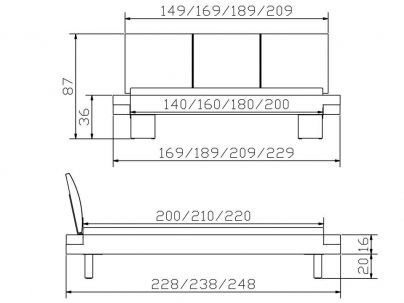 Lit Quada Vintage en chêne sauvage massif, Hasena fabricant Suisse. Meuble pour la chambre