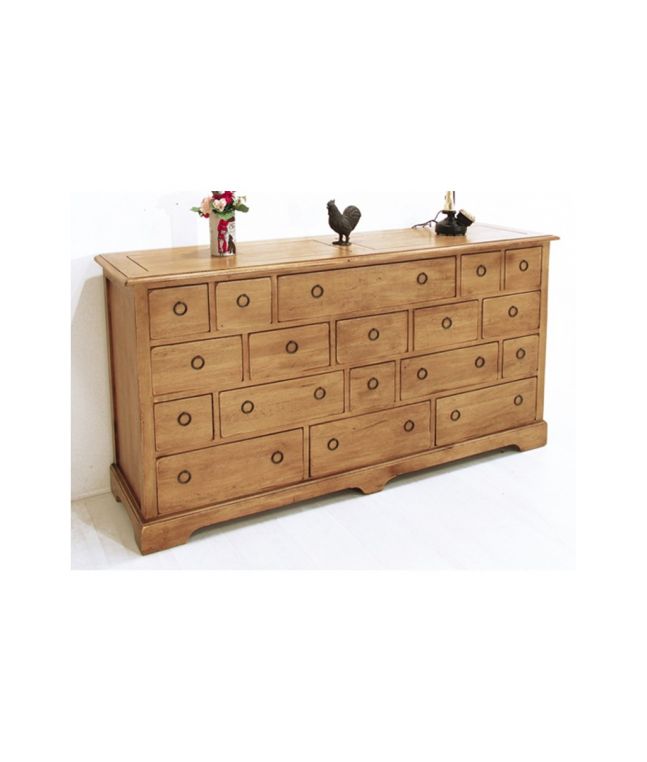 Commode Playa 3 en hevea massif de qualité. Meuble en bois massif pour la chambre. Le Monde du Lit