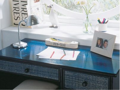 Bureau Caceres en rotin haut de gamme, meuble pour la chambre