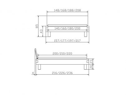 Lit Pilatus Ivio en chêne sauvage massif, Hasena fabricant Suisse. Meuble pour la chambre