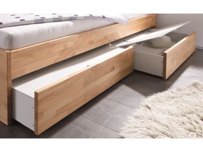 Lit Spazio2 en hêtre massif avec tiroirs. Hasena fabricant Suisse. Meuble chambre. Le Monde du Lit