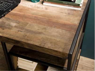 Bureau Santa Ana 3 en Teck recyclé haut de gamme, meuble pour la chambre. Le Monde du Lit