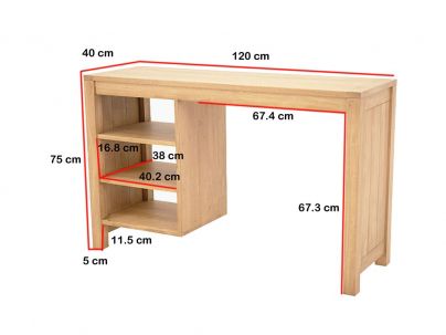 Bureau Thaman en hevea massif de qualité. Fabrication artisanale.