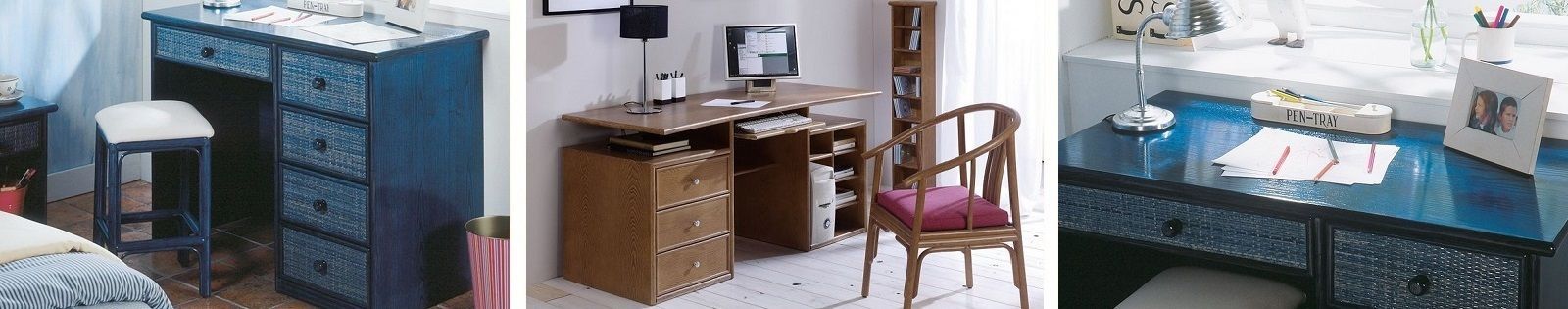 Bureaux en rotin : meubles haut de gamme de fabrication espagnole.