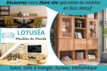 Chambre en bois massif - Mobilier en chêne, hévéa, acacia, épicéa, teck,  fer forgé et rotin - Lotusea